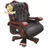 Ghế cao cấp bọc da thật màu nâu TQ22